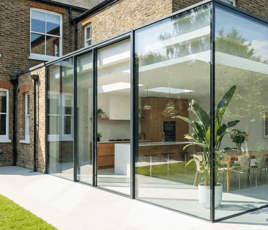 Modern glass extension