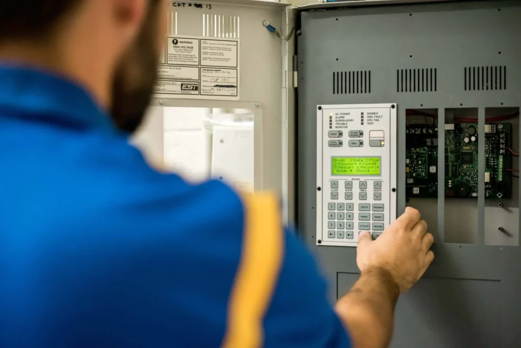 Fire alarm panel testing