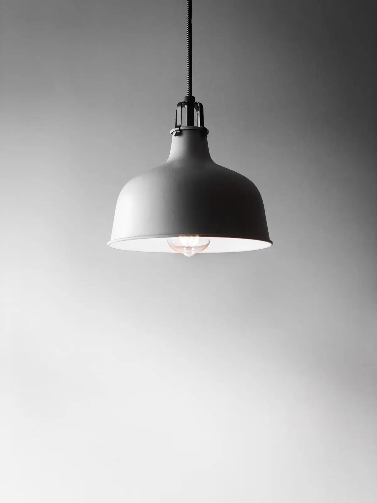 Modern pendant lighting installation in a home