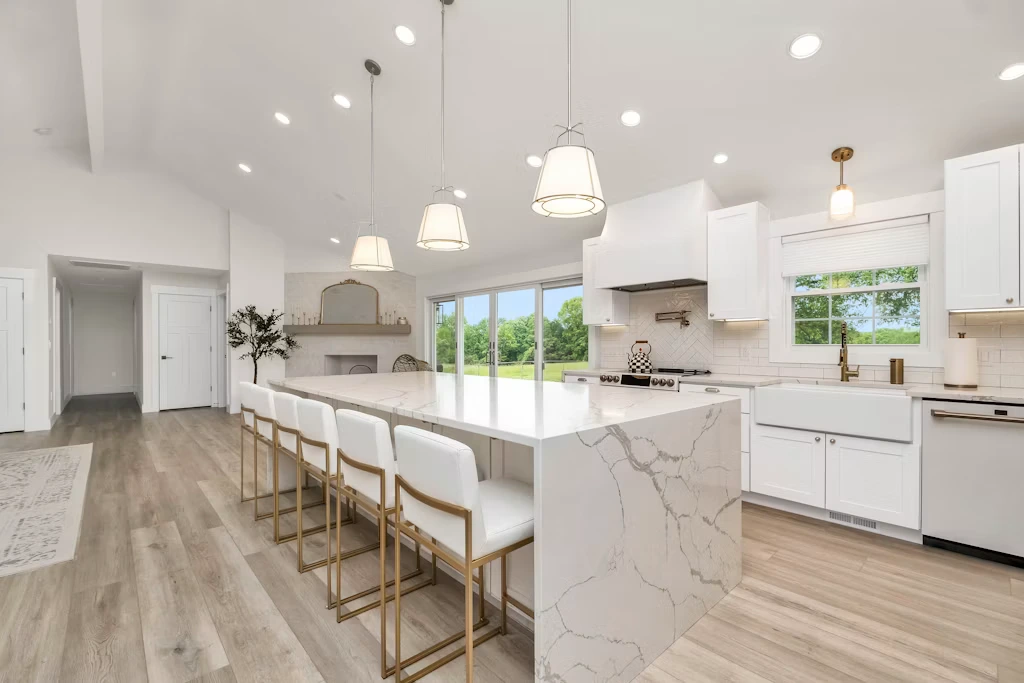 Modern rear extension with floor-to-ceiling glass doors